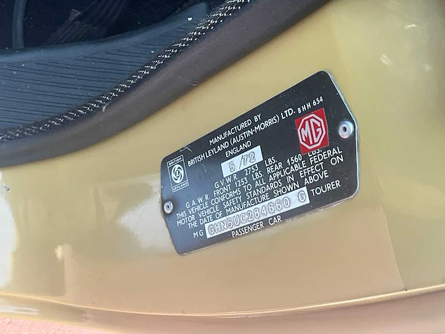 1972 mg b oldtimer - afbeelding 17 van  26