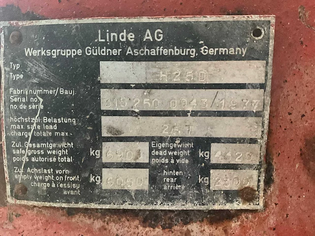 1977 linde h25d vorkheftruck - afbeelding 5 van  13