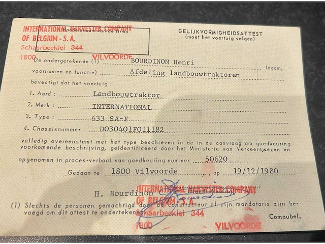 1980 international harvester 633 sa tractor 2wd - afbeelding 4 van  14