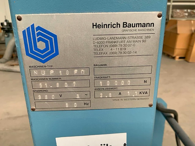 1981 heinrich baumann nup 10 fo palletlift - afbeelding 5 van  5