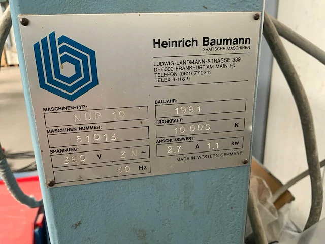 1981 heinrich baumann nup 10 palletlift - afbeelding 4 van  4