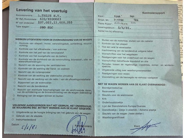 1981 mercedes benz slc 280 oldtimer - 122.000km - afbeelding 26 van  37