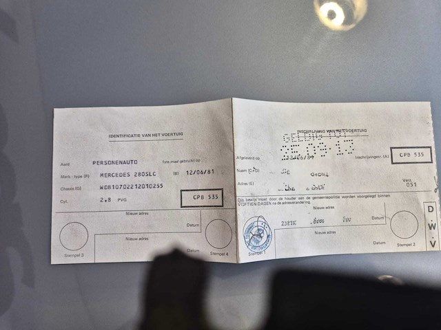 1981 mercedes benz slc 280 oldtimer - 122.000km - afbeelding 29 van  37