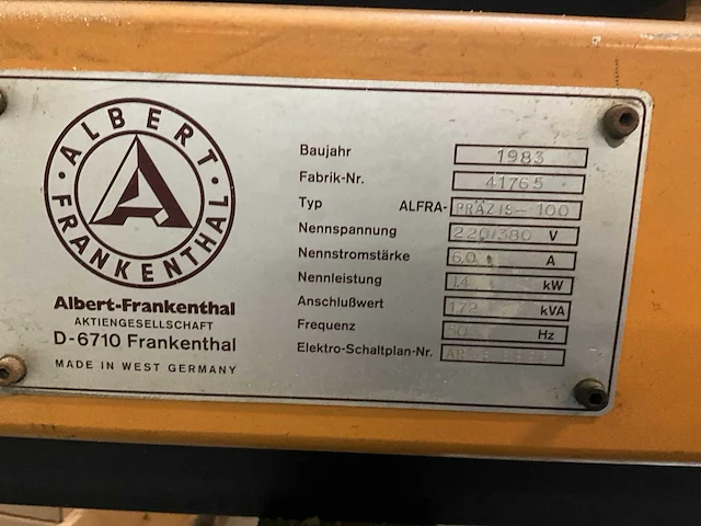 1983 albert frankenthal messen slijpmachines - afbeelding 6 van  6