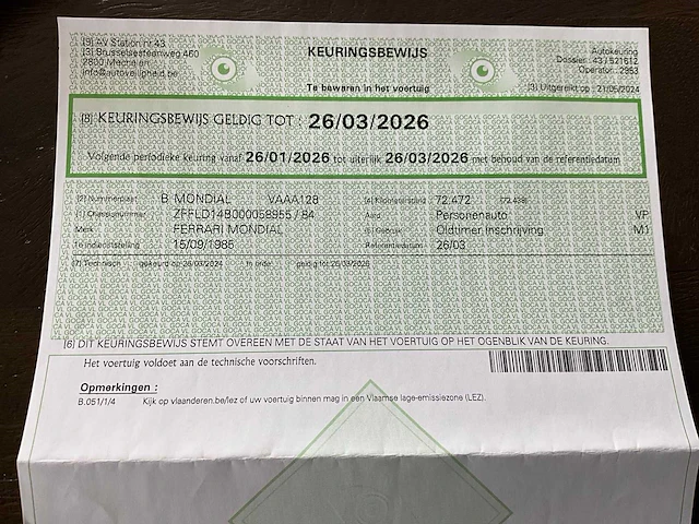 1985 ferrari mondial quattrovalvole v8 - afbeelding 84 van  86