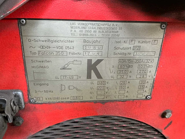 1985 interlas falcon 350 half automaat lasmachine - afbeelding 6 van  6