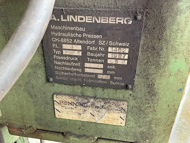 1987 a. lindenberg rbp-6 hydraulische pers - afbeelding 6 van  6