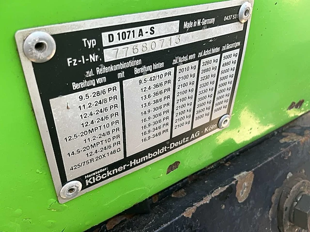 1989 deutz dx3.65a vierwielaangedreven landbouwtractor - afbeelding 31 van  41
