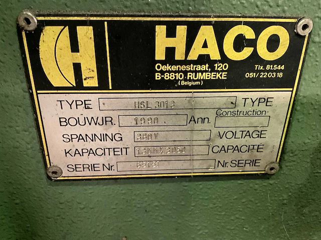 1990 haco hsl 3013 guillotineschaar - afbeelding 6 van  6