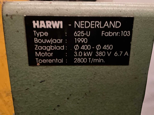 1990 harwi 625-u radiaalafkortzaagmachine - afbeelding 3 van  11