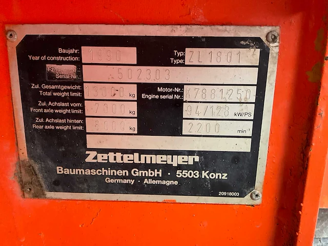 1990 zettelmeyer zl1801 wiellader - afbeelding 22 van  29