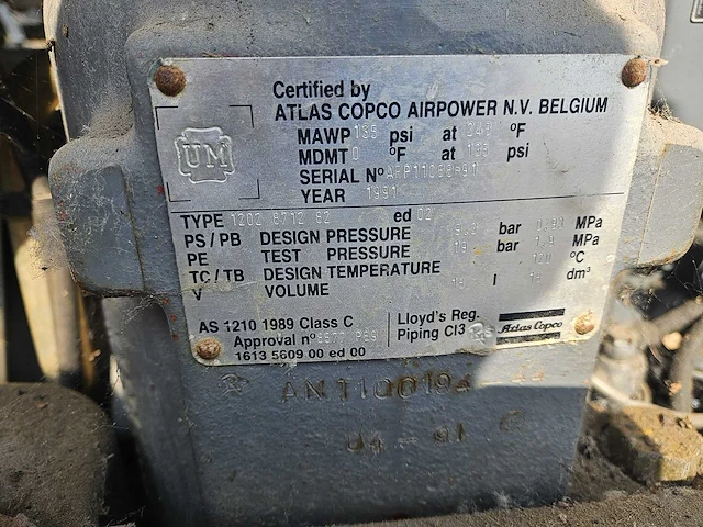 1991 atlas copco xas 55 luchtcompressor 483 uren - afbeelding 3 van  12