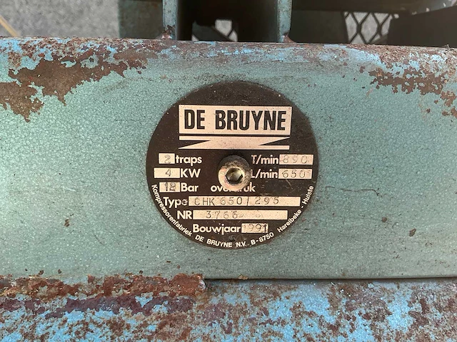1991 de bruyne chk 650/295 hogedrukcompressor - afbeelding 5 van  9