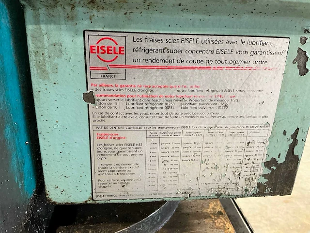 1991 eisele vms 350 pv afkortcirkelzaagmachine - afbeelding 11 van  11