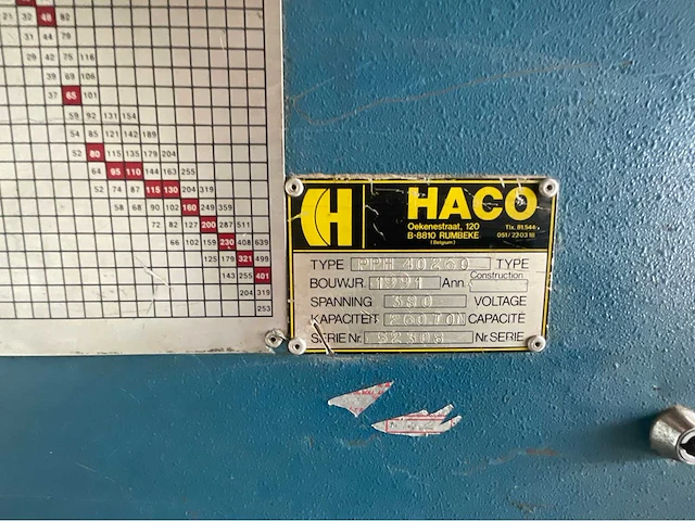 1991 haco pph 40 260 kantbank - afbeelding 15 van  22