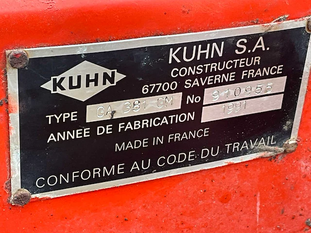 1991 kuhn ga 381 gm hark - afbeelding 3 van  11