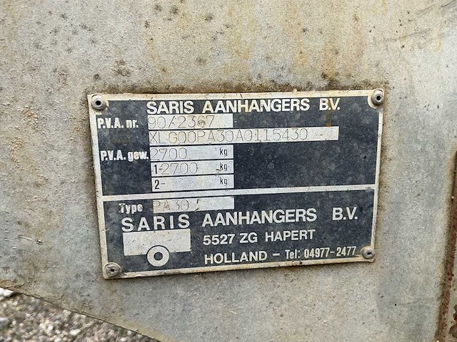 1991 saris pa30 aanhangwagen - afbeelding 2 van  14