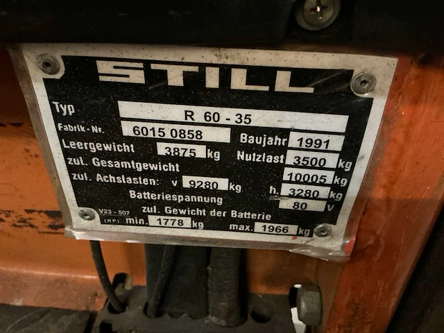 1991 still r60-35 vorkheftruck - afbeelding 2 van  14