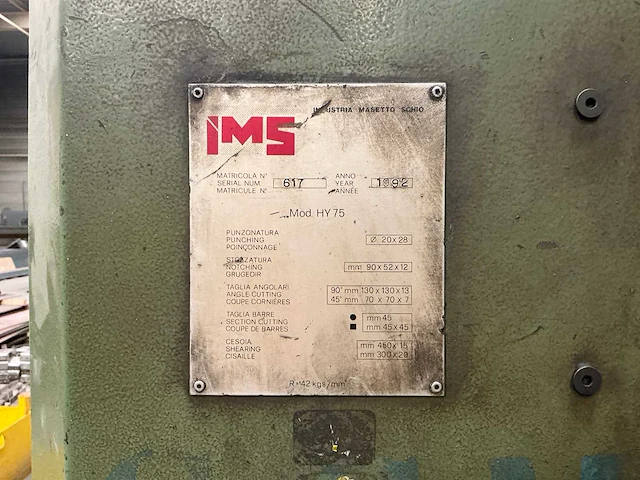 1992 industria masetto schio hy75ims ponsmachine - afbeelding 14 van  14