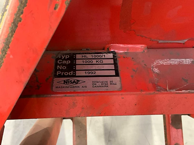 1992 nisap hl 1000/1 palletwagen/hoogheffer - afbeelding 3 van  6