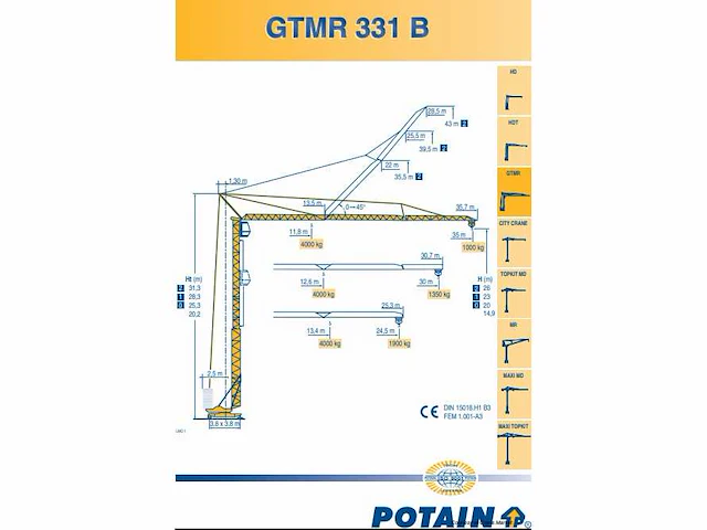 1992 potain 331b mobiele torenkraan - afbeelding 24 van  33