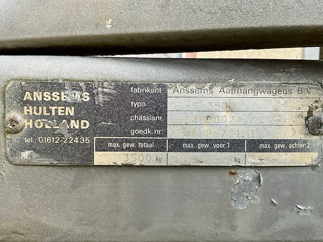 1993 anssems bs3500 machinetransporter aanhangwagen - afbeelding 5 van  14