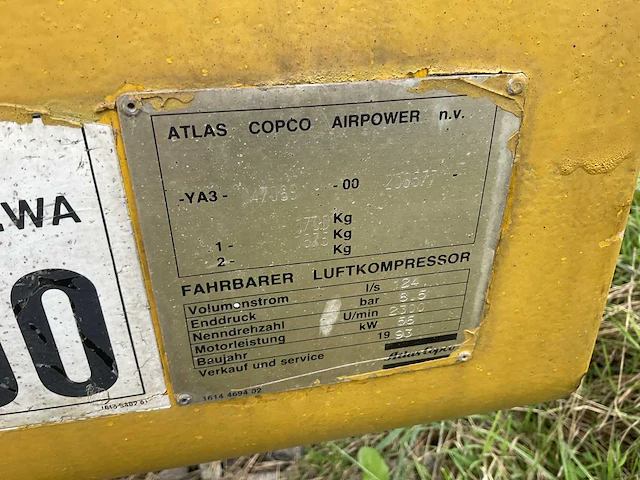 1993 atlas copco xas125 luchtcompressor - afbeelding 5 van  13