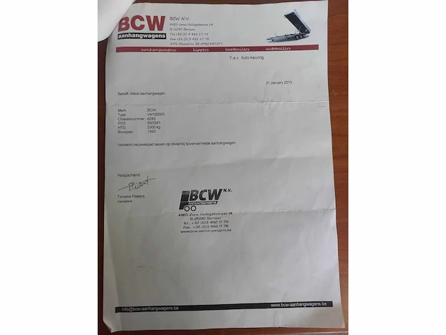 1993 bcw v4/10/20/g kip aanhangwagen - afbeelding 14 van  21