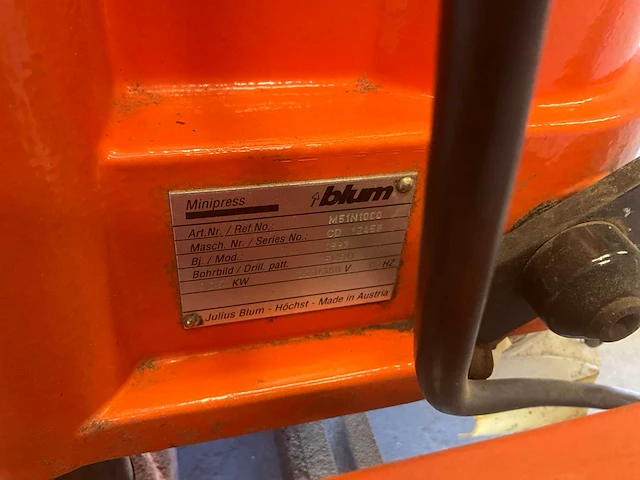 1993 blum minipress msp m51n1000 mini pers - afbeelding 9 van  9