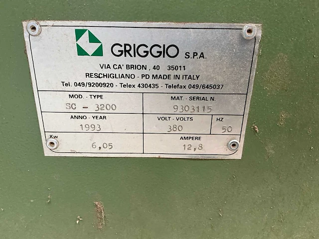 1993 griggio sc3200 formaatcirkelzaagmachine - afbeelding 8 van  10