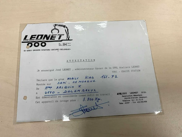 1993 leconte leonet leonet kraan aanhangwagen - afbeelding 30 van  39