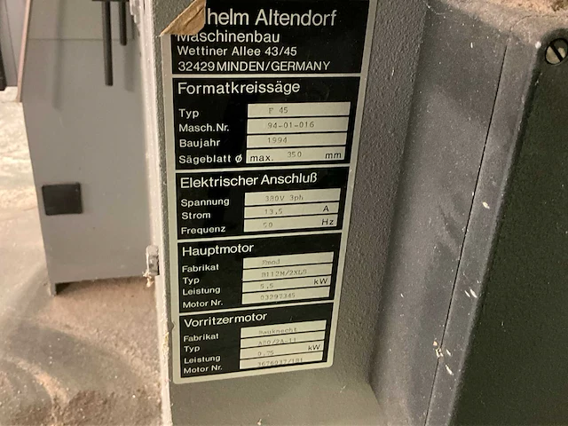 1994 altendorf f 46 paneelcirkelzaagmachine - afbeelding 13 van  21