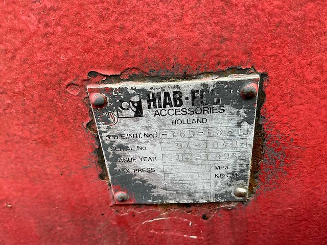 1994 hiab-foco r-165-f3 + ls hydraulische autolaadkraan overige kranen - afbeelding 5 van  17