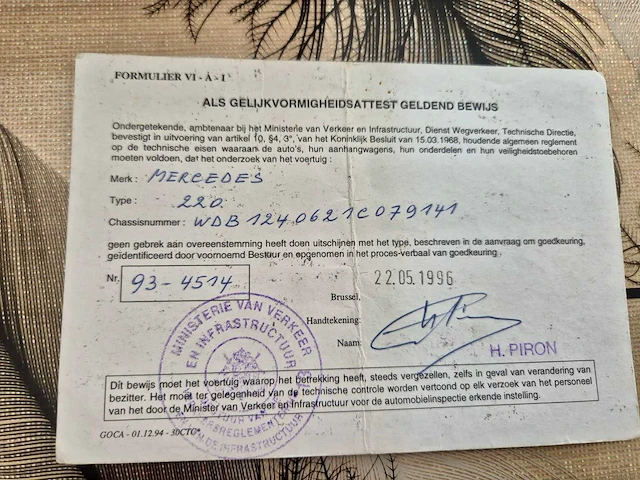 1994 mercedes 220 oldtimer - afbeelding 14 van  26