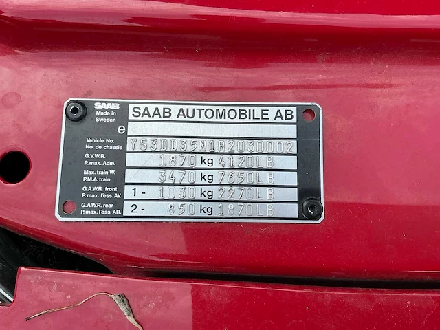1994 saab 900 2.0t turbo - afbeelding 55 van  80