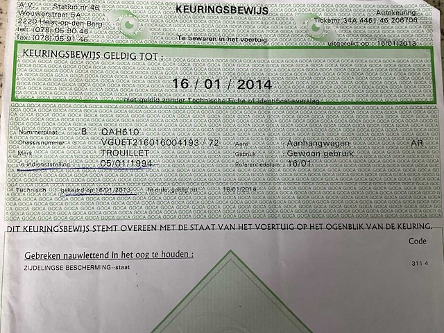 1994 trouillet kipper aanhangwagen met container - gereviseerd et2180 - afbeelding 26 van  39