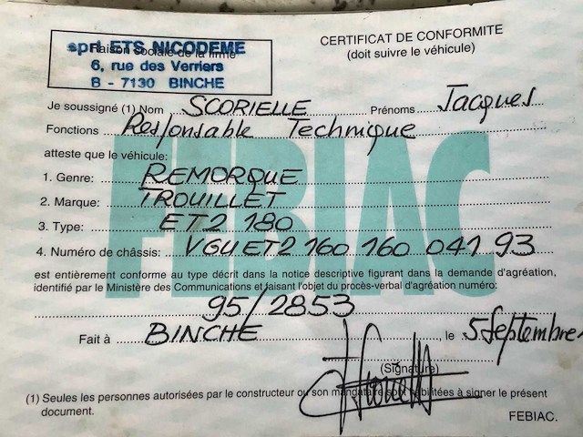 1994 trouillet kipper aanhangwagen met container - gereviseerd et2180 - afbeelding 29 van  39