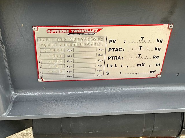 1994 trouillet kipper aanhangwagen met container - gereviseerd et2180 - afbeelding 39 van  39