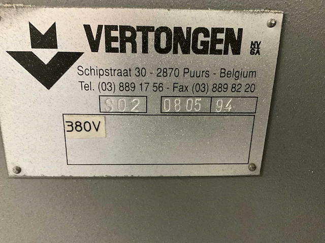 1994 vertongen s02 breedbandschuurmachine - afbeelding 3 van  11