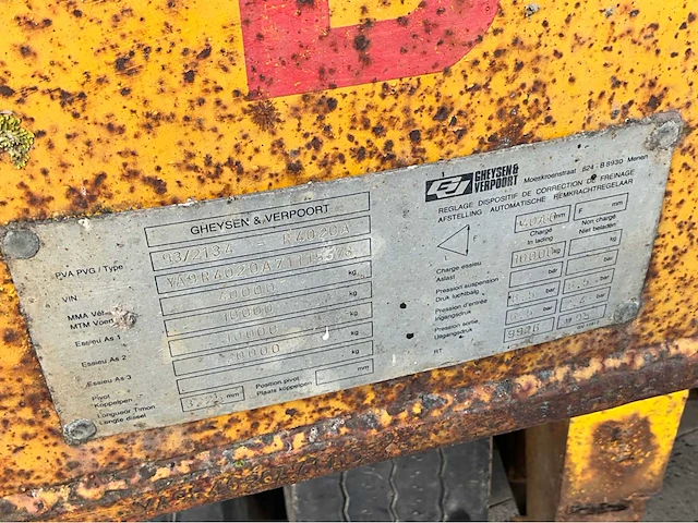 1995 gheyssens & verpoort r4020a dieplader / oplegger - afbeelding 3 van  35