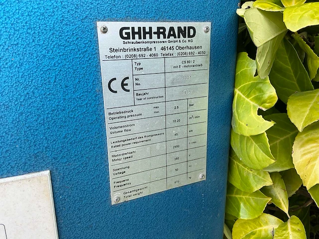 1995 ghh-rand cs80/2 schroefcompressor - afbeelding 5 van  7