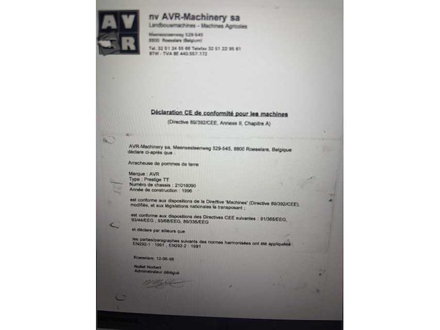 1996 avr prestige tt wagenrooier met aardappel en uitenkit - afbeelding 43 van  48