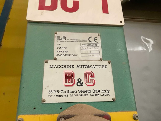 1996 b&c zakkenvulmachine - afbeelding 9 van  22