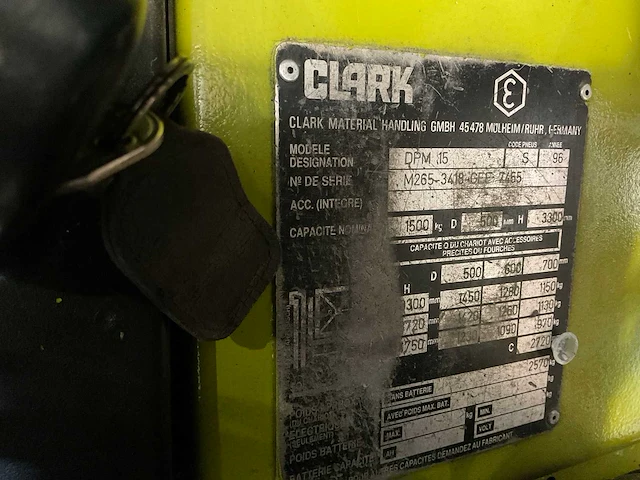 1996 clark dpm15 vorkheftruck - afbeelding 10 van  21