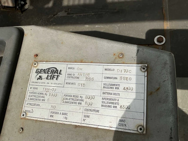 1996 general lift di70c vorkheftruck - afbeelding 3 van  12