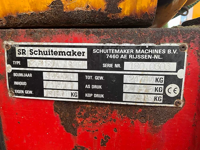 1996 schuitemaker robusta 180 mesttank met mestinjecteerder - afbeelding 20 van  37