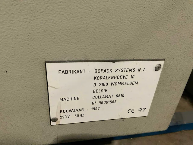 1997 bopack systems collamat 6610 etiketteermachine - afbeelding 4 van  4