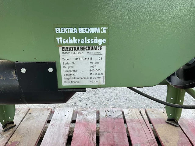 1997 elektra beckum tk hs 315 e tafelzaag - afbeelding 12 van  14