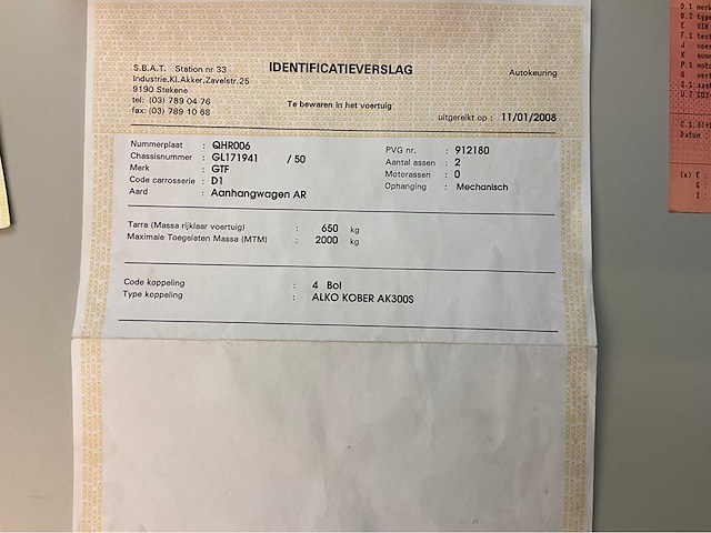 1997 gtf b2/2000 aanhangwagen - afbeelding 6 van  14