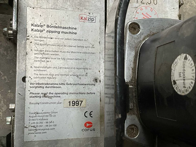 1997 kalzip zipping machine voor dakplaten metaalconstructie - afbeelding 9 van  9